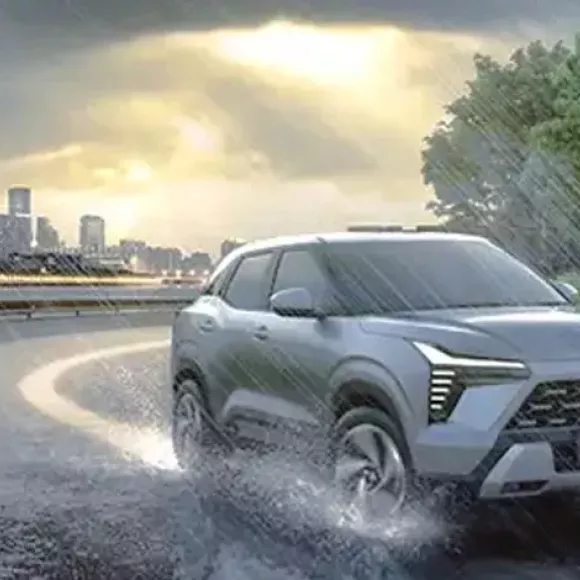 Wet or flooded paved roads