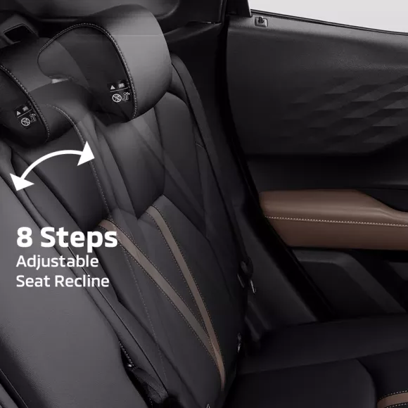 Spacious Interior with 8 Steps Reclining Rear Seats [Best In Class]